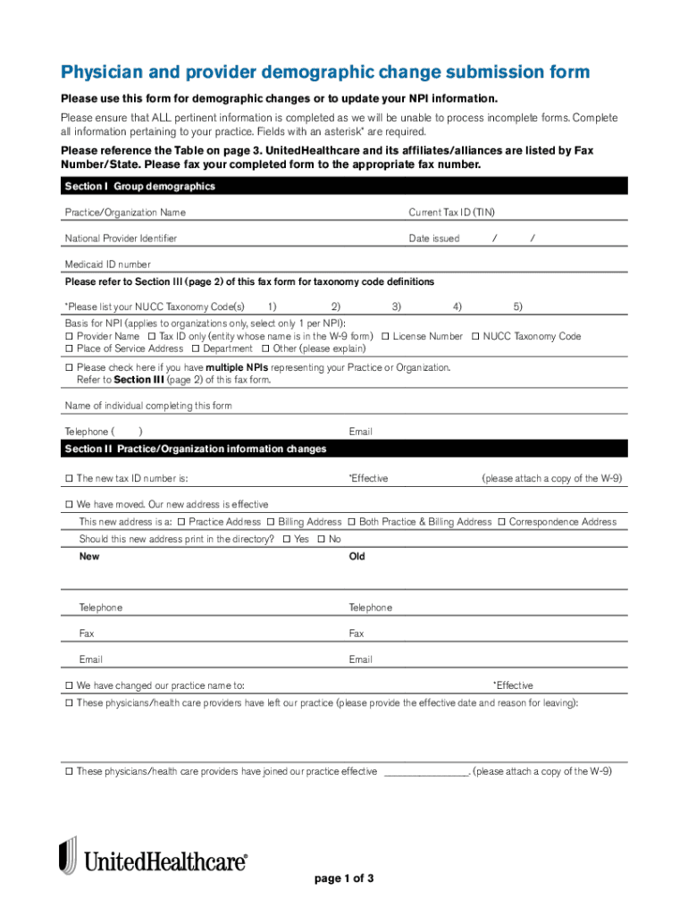 United Healthcare Change Of Address Fill Online Printable 