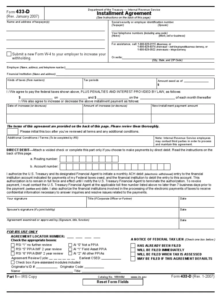 US Internal Revenue Service F433d Accessible PDF