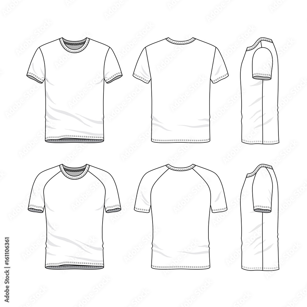 Vector Templates Of Clothing Set Front Back Side Views Of Blank 