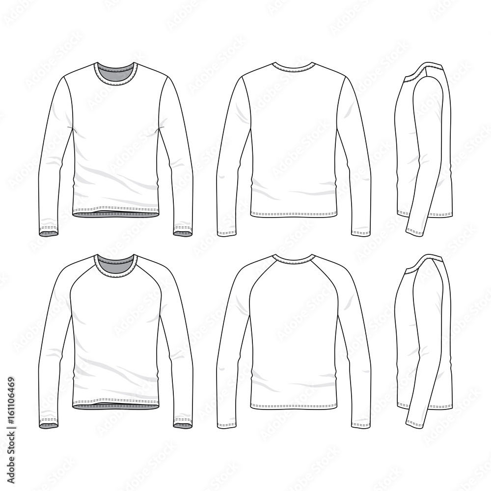 Vector Templates Of Clothing Set Front Back Side Views Of Blank 