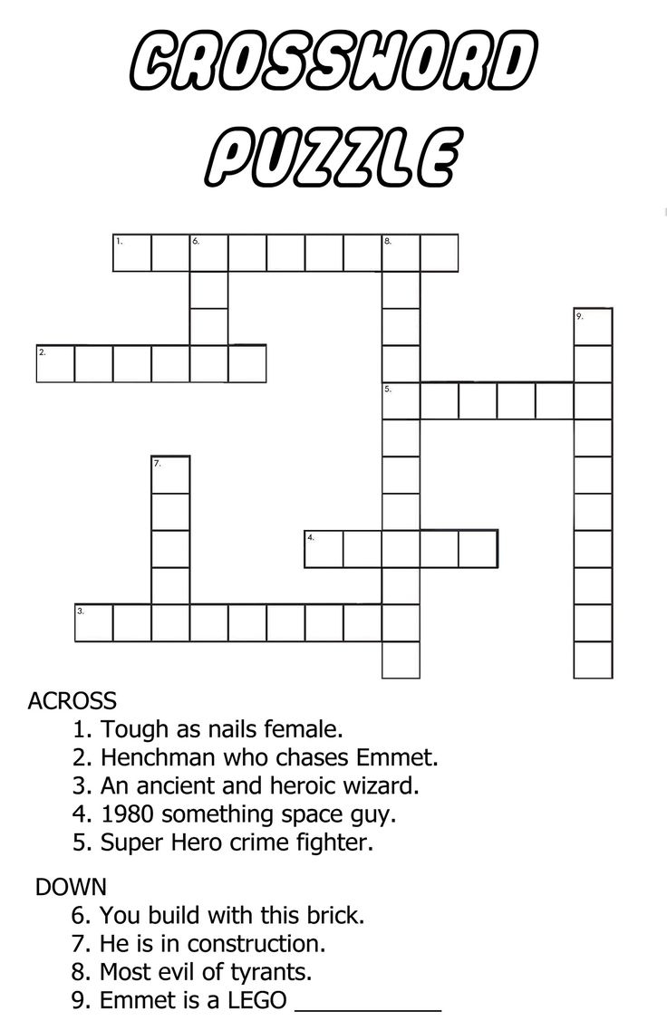 Crossword Puzzles Printable For Kids