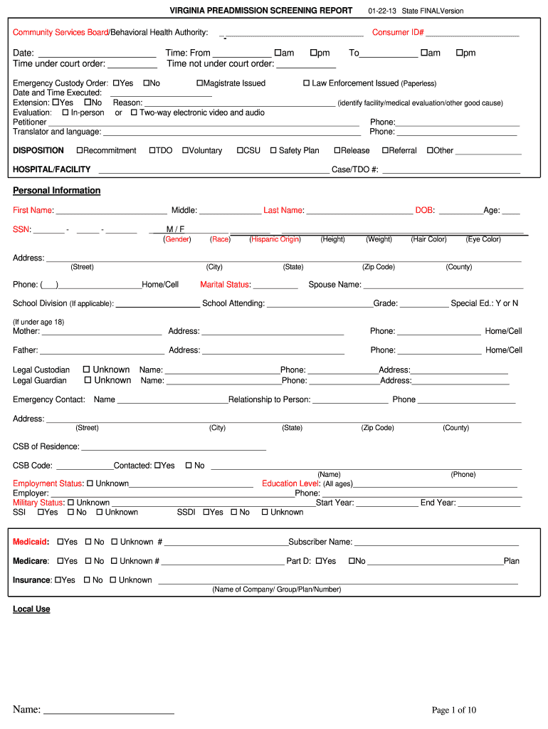 Pasrr Level 1 Form Florida