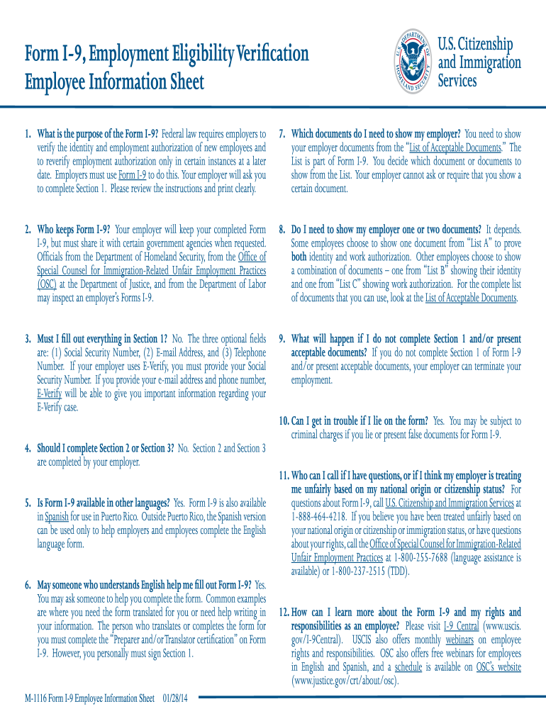 I9 Form Printable Copy