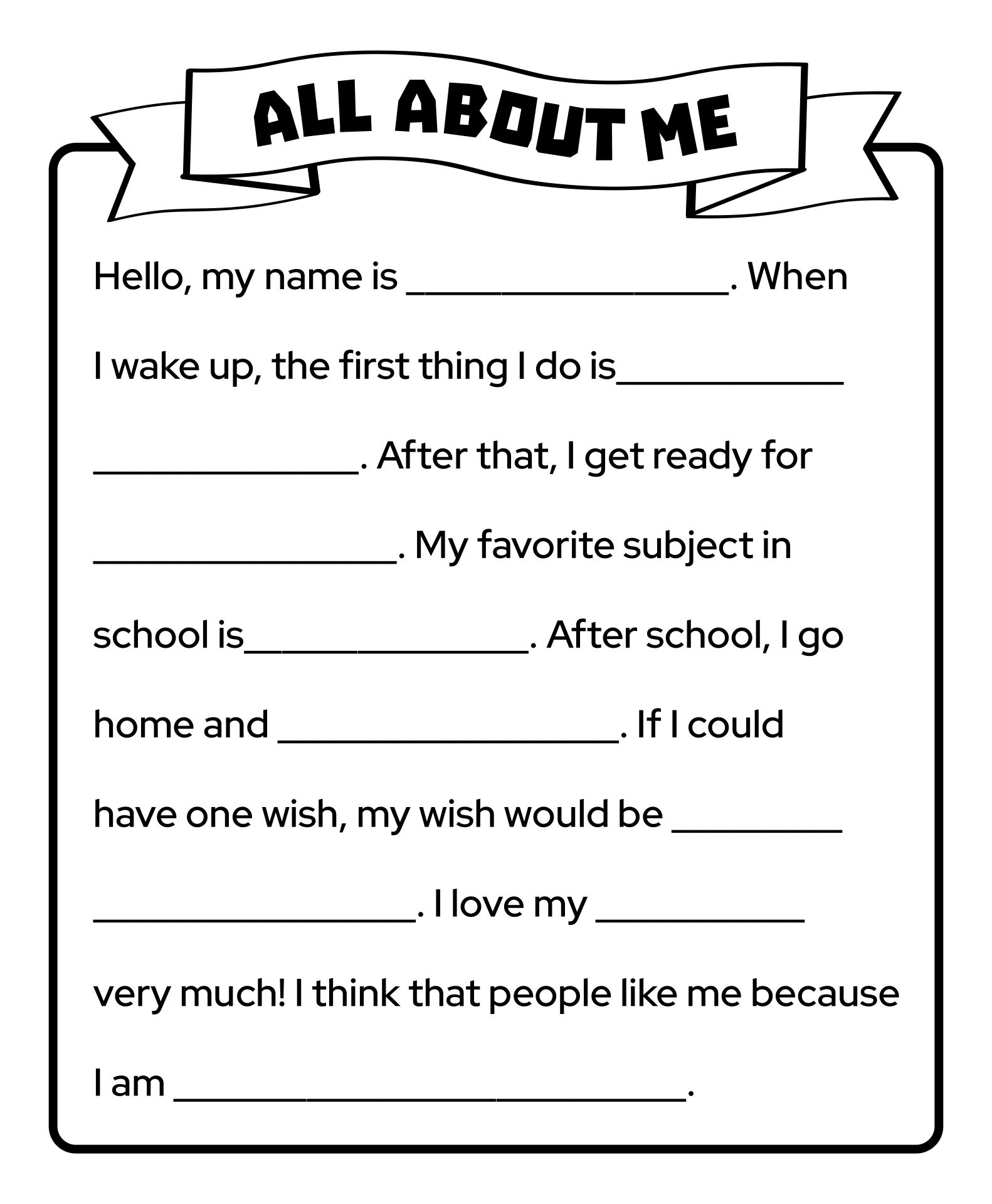 Worksheets About me Adult 20 Free PDF Printables Printablee