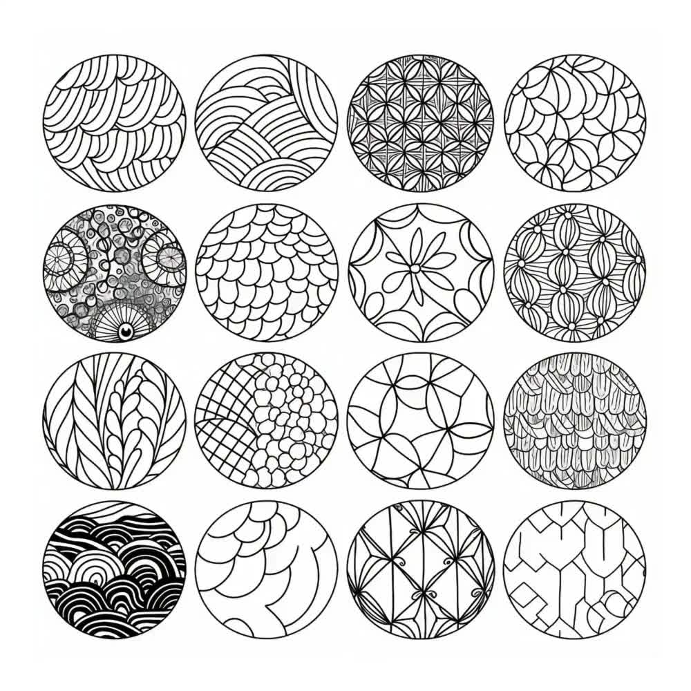 Zentangle Patterns Workbook 196 Practice Sheets PDF JPEG PNG 