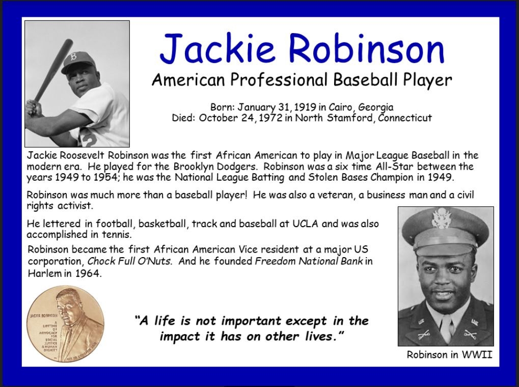 Jackie Robinson Printable Biography